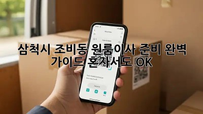 삼척시 조비동 원룸이사 준비 완벽 가이드! 혼자서도 OK! 👍